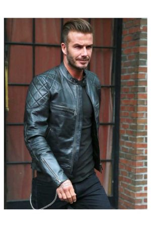 David Beckham Black Leather Jacket