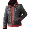 red hooded mens batman jacket