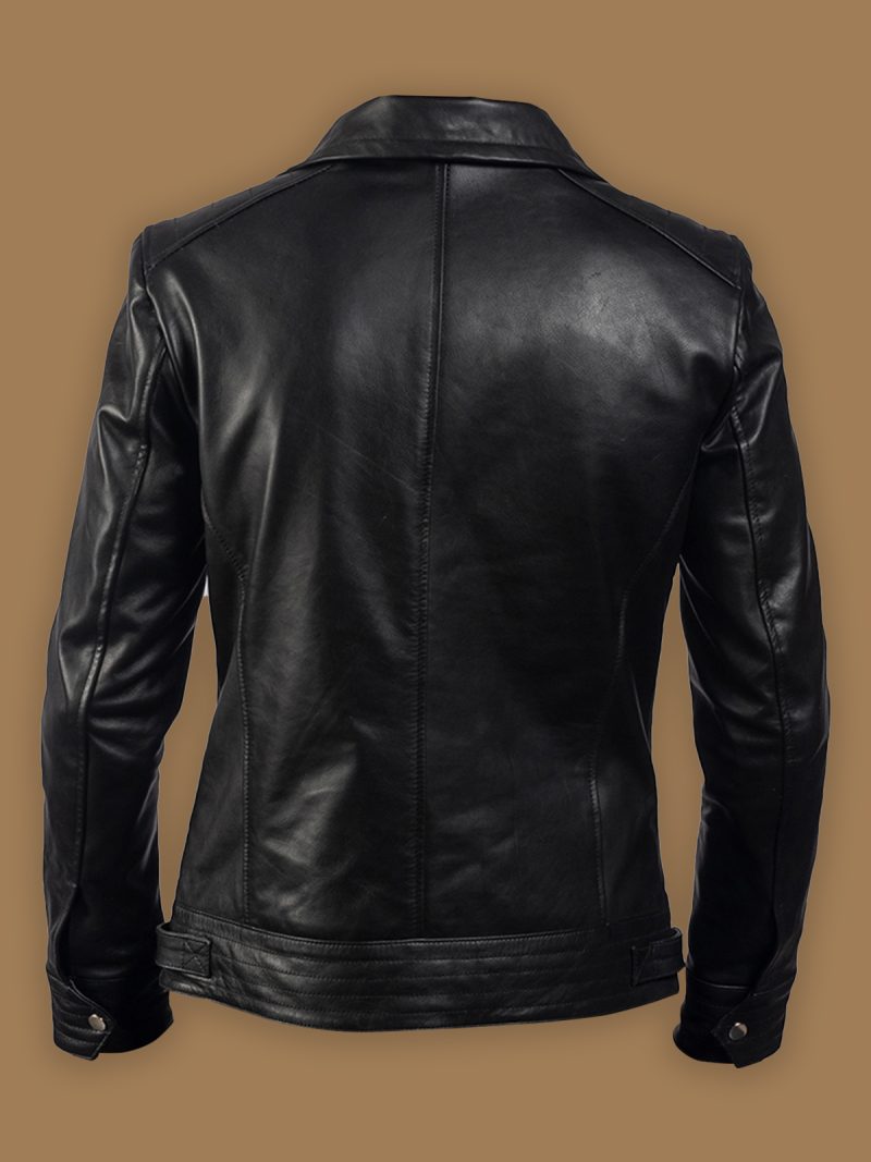 Back view of Men's Legacy Black Biker Jacket
