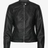 Kelsee Distressed Black Biker Jacket