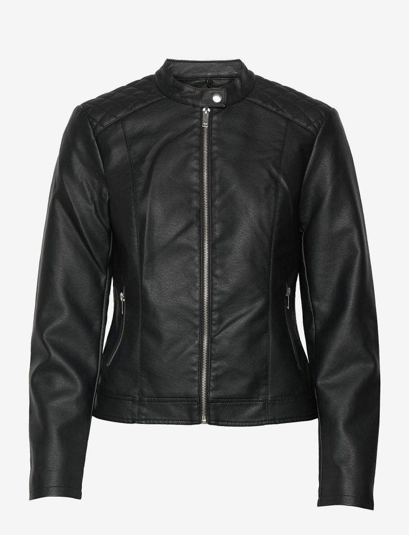Kelsee Distressed Black Biker Jacket