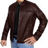 Mens Dean Brown Biker Jacket