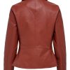 Women Flashback Biker Brown Jacket