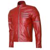 Mens Biker Jacket with Silver Zipper