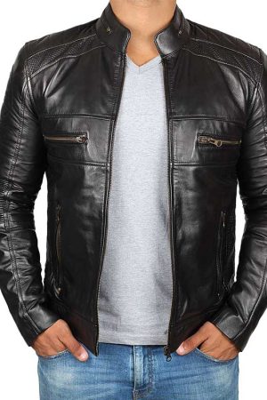 Austin Black Cafe Racer Jacket Men
