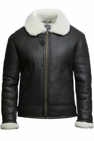 Distressed Aviator Leather Jacket