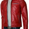 Mens Red Biker Elegant Jacket