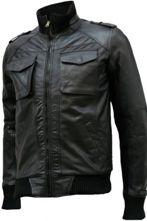 Men's Flappy Black Bomber Jacket