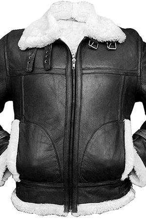 Men's Black & White Aviator Jacket