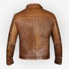 Vintage Cognac Distressed Leather Jacket