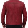 Original Reddish Maroon Leather Trucker Mens Jacket