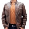 Two Tone Brown Leather Jacket