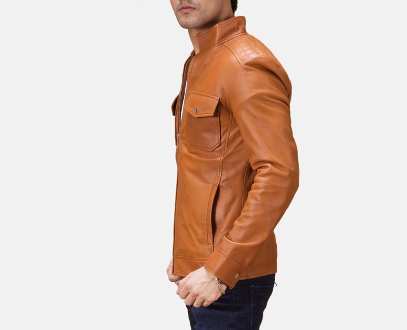 Men's Voltex Tan Biker Jacket
