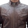Two Tone Brown Leather Jacket