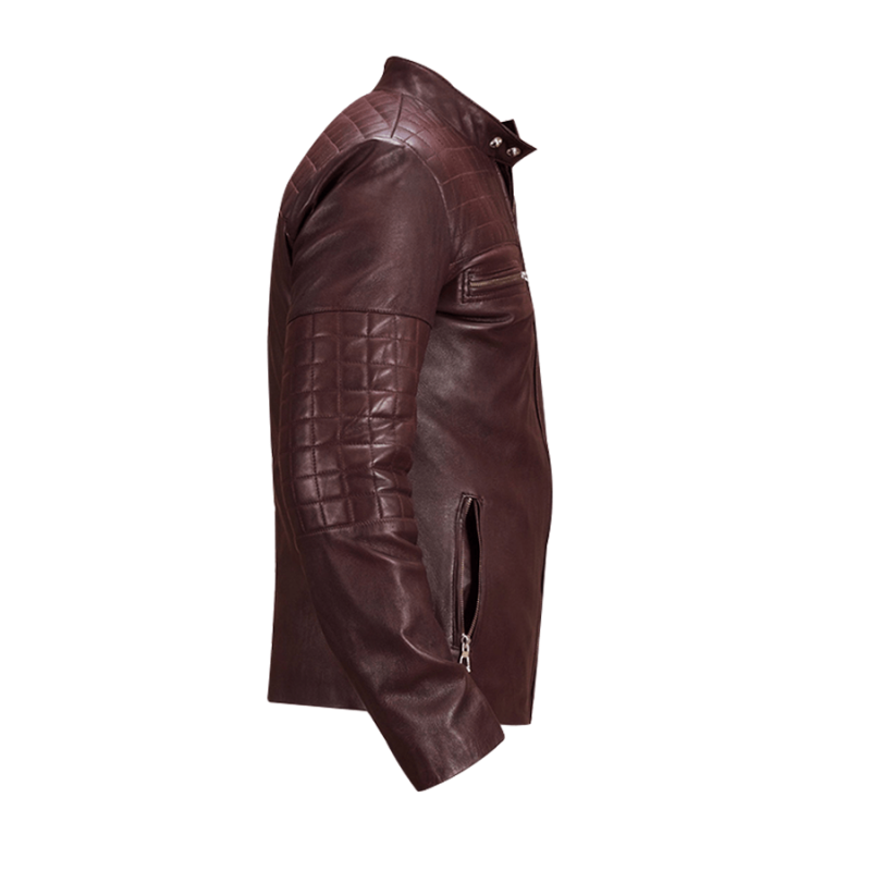 Urbane Quilted Maroon Biker Jacket