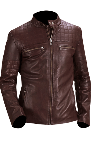 Urbane Quilted Maroon Biker Jacket