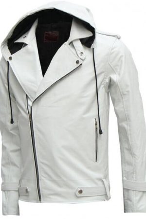Mens Stylish White Jacket With Hood