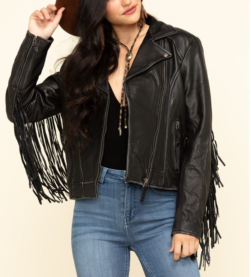 Womens Black Fringe jacket