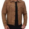 Premium Tan Leather Trucker Jacket