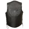 skull embossed leather vest