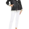 Black Shearling Jacket With Fur Collar