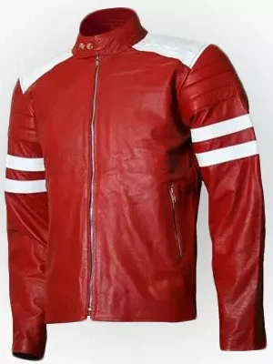 mens red biker jacket
