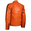 orange biker leather jacket