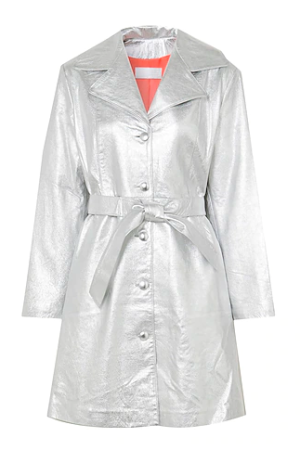 Moonlight Silver Trench Coat