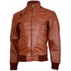 tan brown leather jacket
