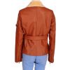Amelia Earhart Amy Adams Night at the Museum 2 Tan Brown Leather Jacket With Fur Collar Backside