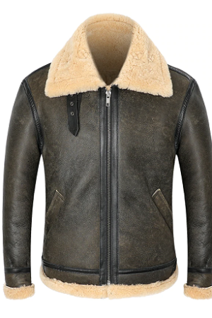 B-3 Leather Sheepskin Shearling Jacket