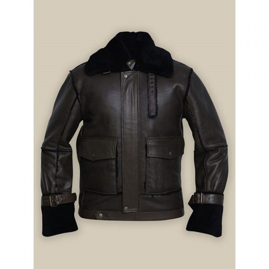 Shop NOW Men Black Bomber Shearling Jacket | GLJ