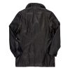 Black Leather Navy Pea-coat For Men
