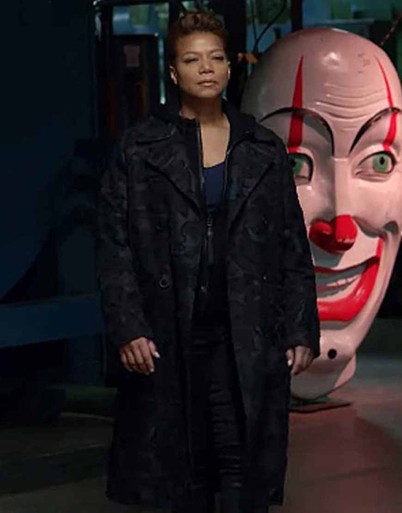Queen Latifah Grey Camouflage Coat