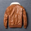 Vintage Flight Brown Aviator Leather Jacket For Men
