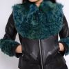 Women’s Shearling Aviator Green Fur Jacket