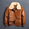 Vintage Flight Brown Aviator Leather Jacket For Men