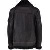 Luxury Eredin Sheepskin Pilot Black Leather Jacket Back