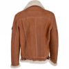 Eredin Luxury Sheepskin Leather Pilot Tan Brown Jacket Back