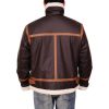 Brown Fur Shearling Collar Sheepskin Leather Jacket For Men