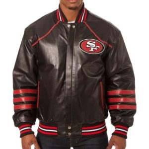 San Francisco 49ers Black Leather Jacket