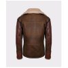 Aviator Raf B3 Men’s Leather Bomber Flying Jacket Backside View