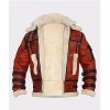 Aviator Sheepskin Men’s B6 Bomber Shearling Leather Jacket Front Open