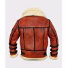 Aviator Sheepskin Men’s B6 Bomber Shearling Leather Jacket Backside View