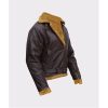 B3 Flying Aviator Shearling Bomber Leather Jacket Side