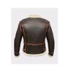 Men's Lambskin Real Leather Faux Fur Jacket Back