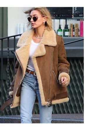 Hailey Baldwin Velocite Shearling Jacket