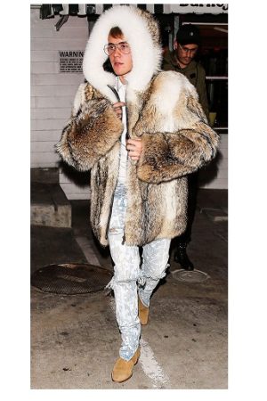 Justin Bieber Oversize Fur Jacket