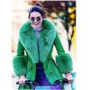 Kendall Jenner Green Fur Coat