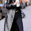 Kendall Nicole Jenner Black Leather Coat